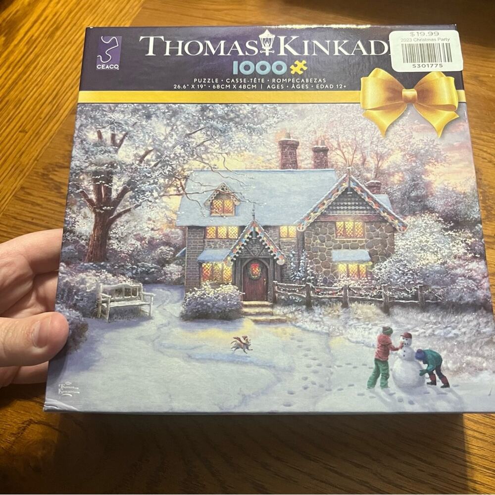 Thomas Kinkade 1000 Piece Jigsaw Puzzle Christmas at Gingerbread Cottage Winter